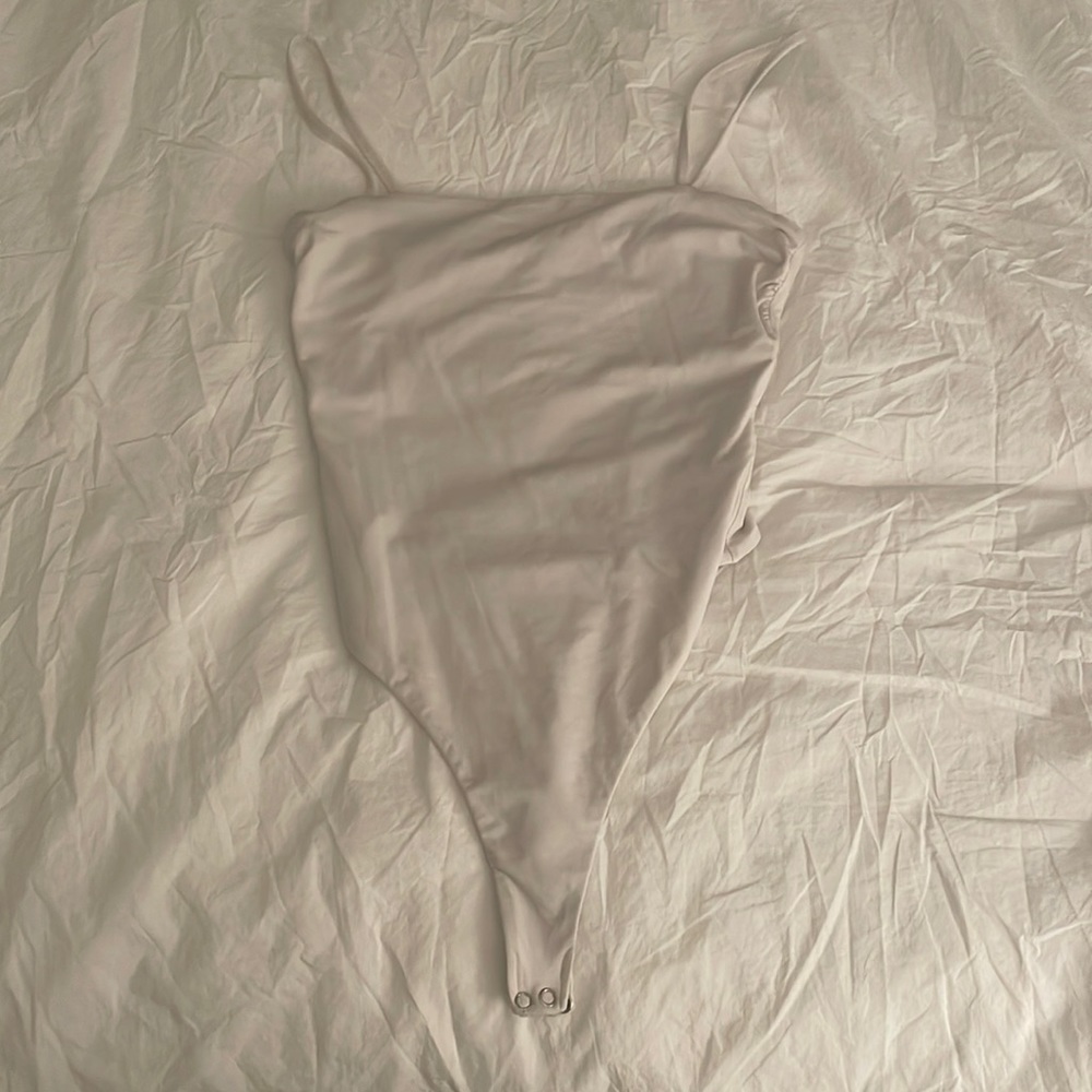 White skinny strap body suit